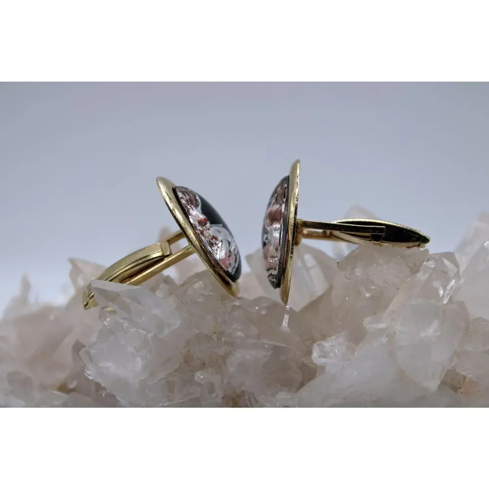 Vintage Pin Up Marilyn Monore Goldtone Cuff Links